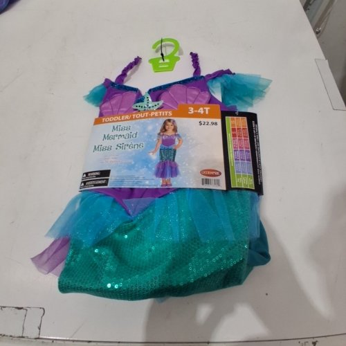GIRL'S GOODMARK MISS MERMAID COSTUME SET - 3-4T - PURPLE/TURQUOISE image 2