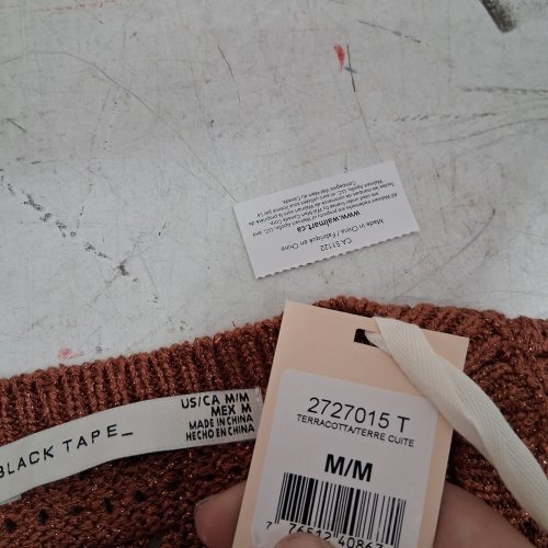 WOMEN'S BLACK TAPE KNIT SLEEVELESS SPARKLY SWEATER VEST - MEDIUM - TERRACOTTA/ORANGE (STYLE: 2727015 T) image 3