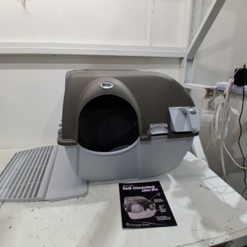 OMEGA PAW SELF-CLEANING LITTER BOX - GRAY image 2