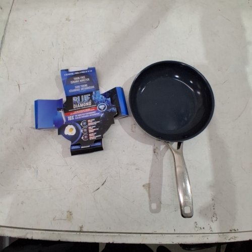 BLUE DIAMOND COOKWARE DIAMOND-INFUSED CERAMIC NON-STICK FRYING PAN SKILLET - DISHWASHER & OVEN-SAFE - 8" - BLUE image 2