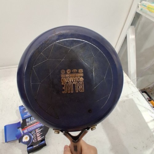 BLUE DIAMOND COOKWARE DIAMOND-INFUSED CERAMIC NON-STICK FRYING PAN SKILLET - DISHWASHER & OVEN-SAFE - 8" - BLUE image 3