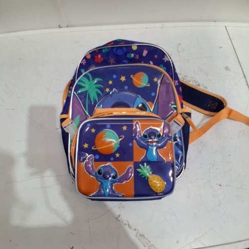 DISNEY STITCH BACKPACK WITH LUNCH BAG - NAVY BLUE / ORANGE image 3