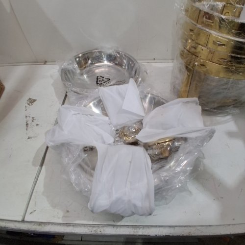 4PK KSCOCINA ROUND STAINLESS STEEL BUFFET CHAFING DISHES - 5 QUARTS CAP - GOLD/SILVER image 3