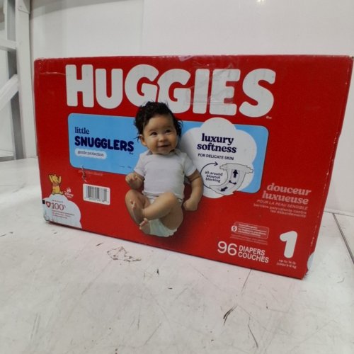 96PK HUGGIES LITTLE SNUGGLERS DISPOSABLE BABY DIAPERS - SIZE 1 (UP TO 14LBS) image 2