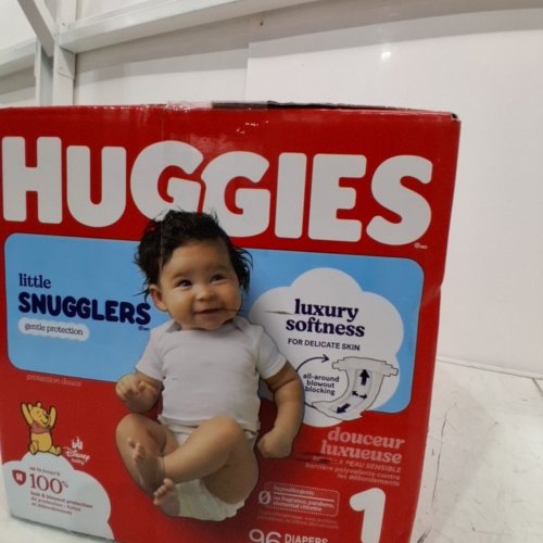 96PK HUGGIES LITTLE SNUGGLERS DISPOSABLE BABY DIAPERS - SIZE 1 (UP TO 14LBS) image 3