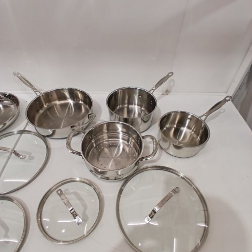 11PC CUISINART CHEF'S CLASSIC POTS AND PANS SET - STAINLESS STEEL (MODEL:77-11G) image 3