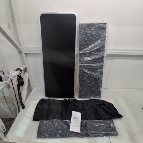 VEVOR FOLDING TABLE FOR BAR/TRADE SHOWS/HOME WITH CARRY BAG VELCRO FABRIC SHIELD AND SHELF - 38" X 34" X 15" - 110LB CAP - BLACK/SILVER - (MODEL: DX9930) image 2