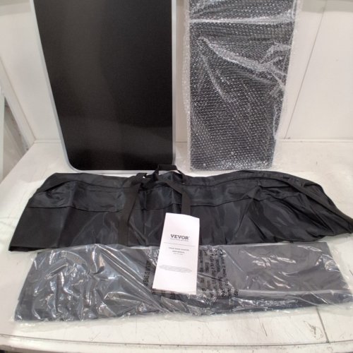 VEVOR FOLDING TABLE FOR BAR/TRADE SHOWS/HOME WITH CARRY BAG VELCRO FABRIC SHIELD AND SHELF - 38" X 34" X 15" - 110LB CAP - BLACK/SILVER - (MODEL: DX9930) image 3