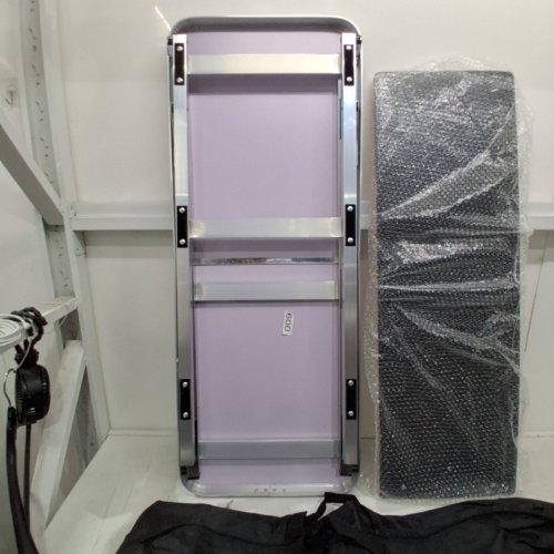 VEVOR FOLDING TABLE FOR BAR/TRADE SHOWS/HOME WITH CARRY BAG VELCRO FABRIC SHIELD AND SHELF - 38" X 34" X 15" - 110LB CAP - BLACK/SILVER - (MODEL: DX9930) image 4