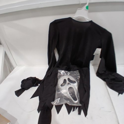ADULT UNSIEX GLAMOUR DRESS GHOST FACE HALLOWEEN COSTUME - OSFM - BLACK image 3