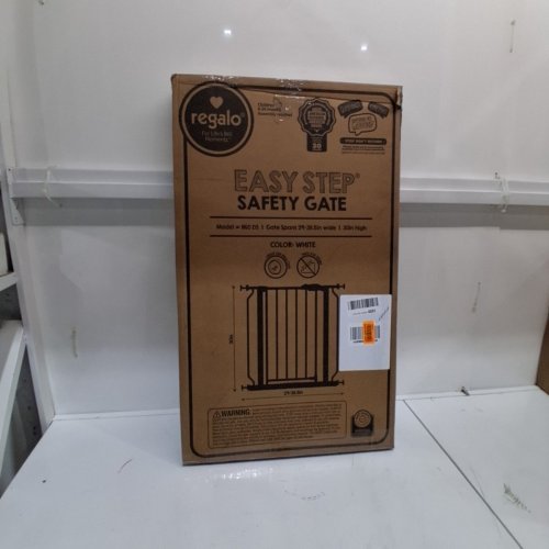 REGALO EASY-STEP METAL WALK-THROUGH SAFETY GATE - 30" X 29'' - 38.5'' - WHITE (MODEL: 1160DS) image 3