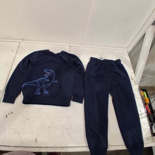 2PC GIRL'S PEKKLE FRENCH TERRY JOGGER SET - SIZE 6 - NAVY BLUE/T-REX(STYLE: 1168899) image 2