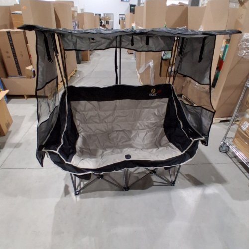 NICEC HEATED CANOPY LOVESEAT CAMPING CHAIR - 440LBS MAX - BLACK/GREY (MODEL: NC-POWERBANK) image 3