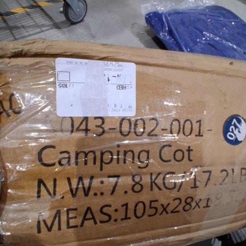 LARGE CAMPING COT WITH PADDED MATTRESS - 79" X 32" - BLACK/BLUE (MODEL: A043-002-001) image 2