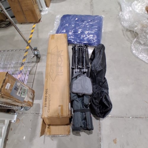 LARGE CAMPING COT WITH PADDED MATTRESS - 79" X 32" - BLACK/BLUE (MODEL: A043-002-001) image 3