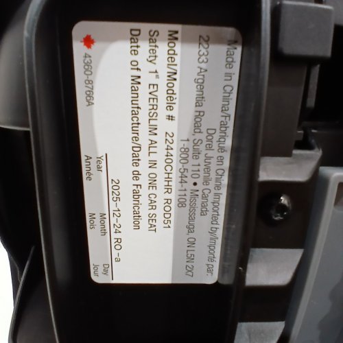 SAFETY 1ST EVERSLIM ALL-IN-ONE CONVERTIBLE CAR SEAT - BLACK (MODEL: 22440CHHR) image 2