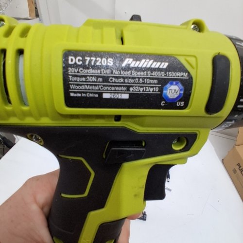 PULITUO BATTERY POWERED CORDLESS DRILL KIT WITH LED LIGHT - GREEN (MODEL: DC7720S) image 3