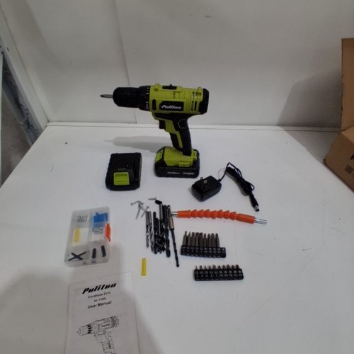 PULITUO BATTERY POWERED CORDLESS DRILL KIT WITH LED LIGHT - GREEN (MODEL: DC7720S) image 4