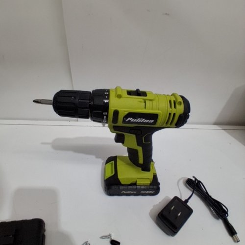 PULITUO BATTERY POWERED CORDLESS DRILL KIT WITH LED LIGHT - GREEN (MODEL: DC7720S) image 6