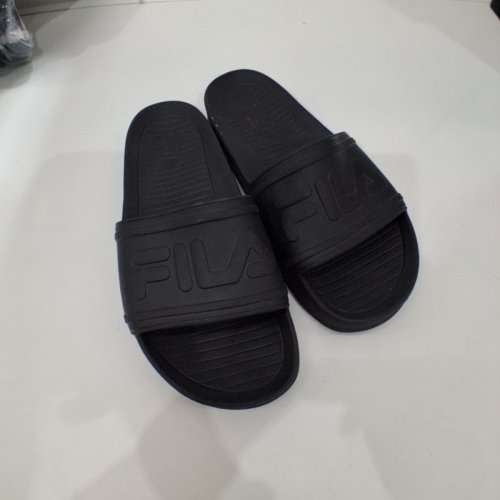 UNISEX ADULTS FILA SLIDE SANDALS - WOMEN'S 10, MEN'S 9 - BLACK image 2