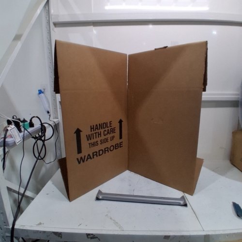UBOXES SHOERT SPACE SAVING WARDROBE MOVING BOX - 20" X 20" X 34" - CARBOARD (MODEL : BOXMINIWAR01) image 5
