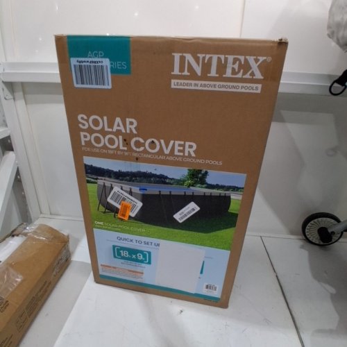 INTEX RECTANGULAR SOLAR POOL COVER - 18FT X 9FT - BLUE - (MODEL:28016E) image 3