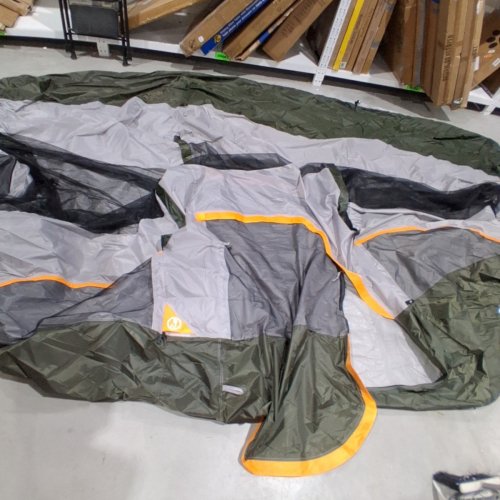 CAMPROS CP WEATHER RESISTANT 8-PERSON CAMPING TENT WITH CARRY BAG - 14FT X 9FT X 72" - GREEN / GREY / ORANGE image 2