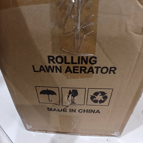 WALENSEE ROLLING LAWN AERATOR WITH 15" HEAD (42 SPIKES) - ORANGE / BLACK image 2