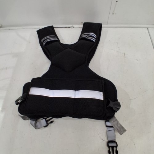 ADJUSTABLE WEIGHTED VEST WITH REFLECTIVE STRIP - UP TO 25LBS - BLACK image 2