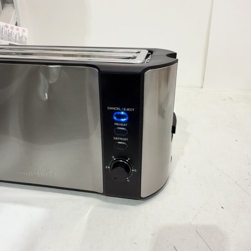 ELITE GOURMET MAXI-MATIC 4 SLICE LONG TOASTER WITH EXTRA WIDE SLOT FOR BREAD -SILVER/BLACK (MODEL: ECT-3100) image 2