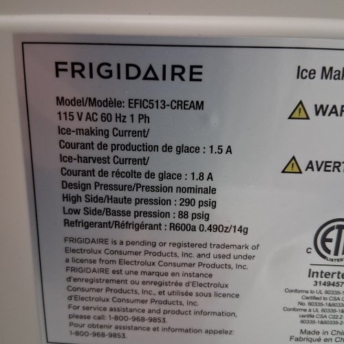 FRIGIDAIRE RETRO FREESTANDING BULLET SHAPED ICE MAKER - 26 LBS - CREAM (MODEL: EFIC513-CREAM) image 3