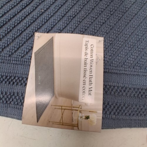 RIVIERA HOME COTTON WOVEN NON-SLIP BATH MAT - 24" X 34" BLUE (MODEL: 1973133) image 4