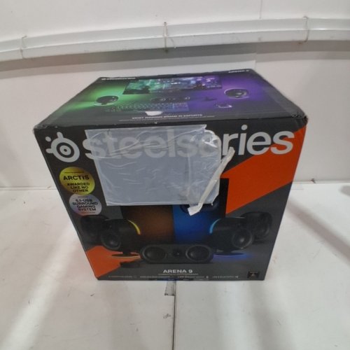 STEELSERIES ARENA 9 ILLUMINATED 5.1 GAMING SPEAKERS WITH 5.1 USB SURROUND SOUND, WIRELESS REAR SPEAKERS, 2-WAY SPEAKER DESIGN, SUBWOOFER, REACTIVE RGB LIGHTING (MODEL: 61547) image 2