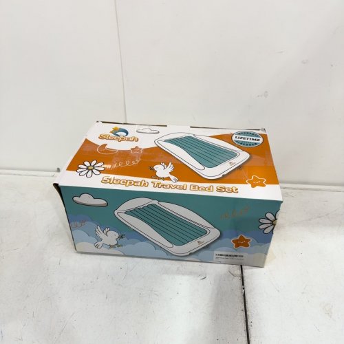 SLEEPAH INFLATABLE TODDLER TRAVEL BED - 61" X 40" X 12" - TEAL/WHITE image 3