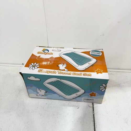 SLEEPAH INFLATABLE TODDLER TRAVEL BED - 61" X 40" X 12" - TEAL/WHITE image 4