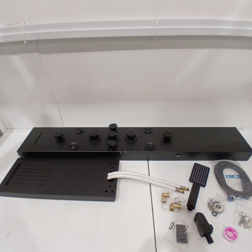 BWE 6-IN-1 SHOWER PANEL TOTAL TOWER SHOWER SYSTEM WITH JETS / HAND-HELD SHOWER & TEMP DISPLAY - BLACK (MODEL: BWEP07-BLACK) image 3
