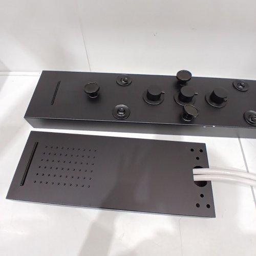 BWE 6-IN-1 SHOWER PANEL TOTAL TOWER SHOWER SYSTEM WITH JETS / HAND-HELD SHOWER & TEMP DISPLAY - BLACK (MODEL: BWEP07-BLACK) image 4