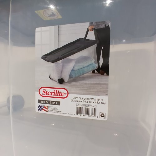 STERILITE WHEELED STORAGE BOX - 160 QT/151 L- GRAY image 2