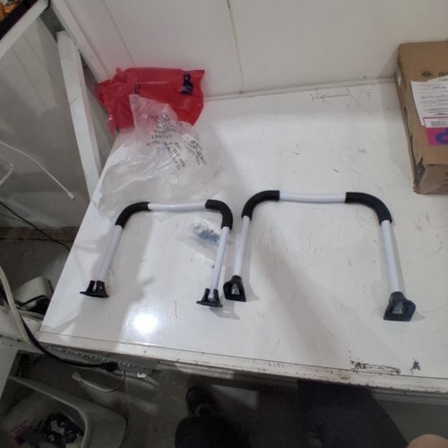 2PC FOLDING TABLE LEGS FOR LAP DESK - WHITE BLACK image 3