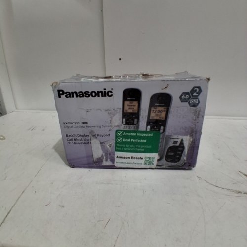 PANASONIC 2 HANDSET CORDLESS PHONES - SILVER (MODEL: KX-TGC222) image 5