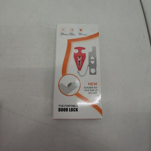 PORTABLE DOOR LOCK FOR ADDITIONAL SECURITY - RED image 2