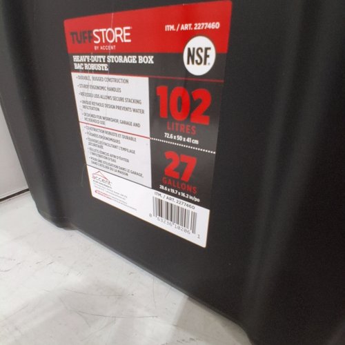 2PK ACCENT PRO SERIES HEAVY DUTY TOTE STORAGE BIN - 102L - RED/BLACK (MODEL: 2277460) image 2
