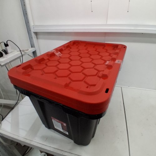 2PK ACCENT PRO SERIES HEAVY DUTY TOTE STORAGE BIN - 102L - RED/BLACK (MODEL: 2277460) image 4