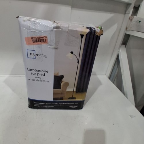 MAINSTAYS ADJUSTABLE FLOOR LAMP WITH READING LIGHT - 72" - BLACK - (MODEL: MSM47730175-01) image 5