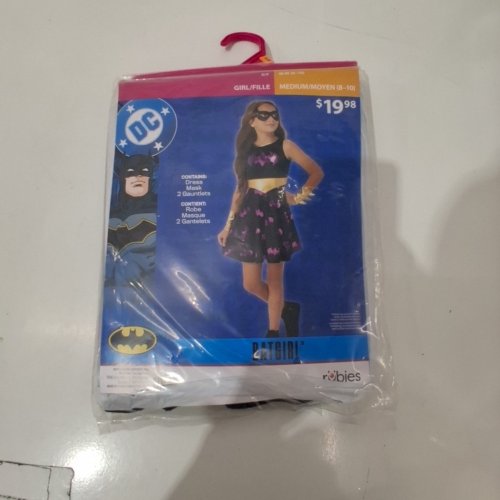 3PC GIRLS RUBIES DC BATGIRL COSTUME - MEDIUM (8-10) - BLACK/PURPLE/GOLD (STYLE: 1001753) image 2