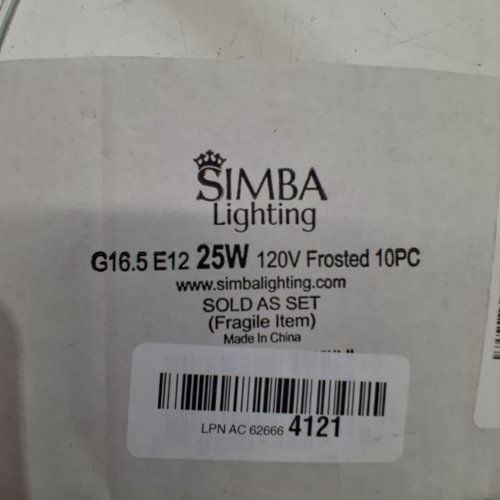 10PK SIMBA LIGHTING GLOBE LIGHT BULBS WITH CHANDLIER BASE - E12/40W - FROSTED WHITE image 2