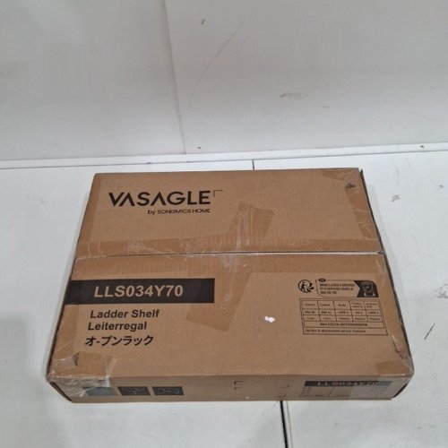 VASAGLE 4-TIER CORNER INDUSTRIAL LADDER STAND - 13" X 13" X 49" - NATURAL OAK/MATTE WHITE (MODEL: LLS034Y70) image 5