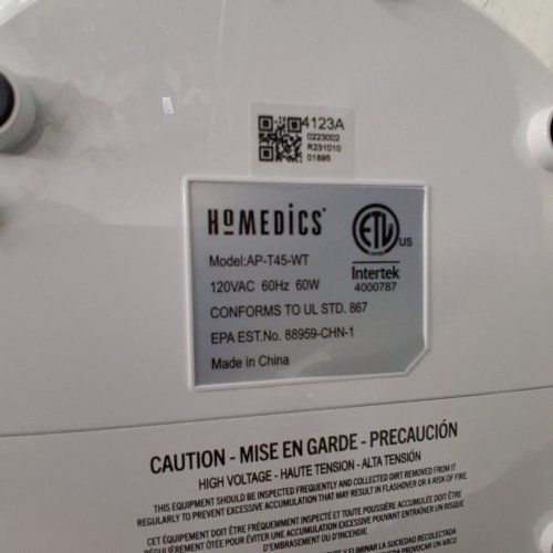 HOMEDICS UV-C AIR PURIFIER - 120 V 60W - WHITE (MODEL: AP-T45-WT) image 4
