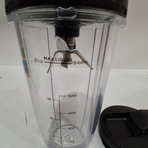 3PC NINJA EXTRACTOR BLENDER CUP WITH BLADE AND LID - 21 OZ - CLEAR / BLACK image 4