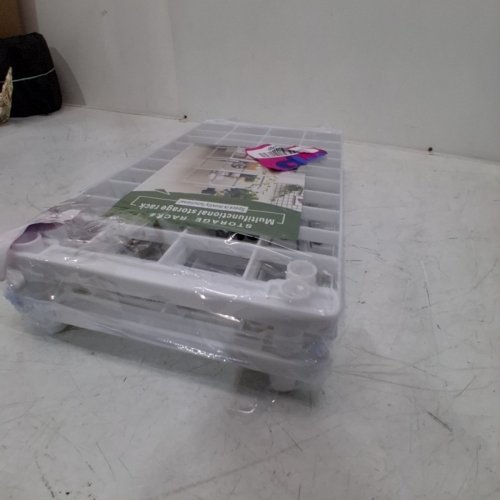 4-TIER PLASTIC STORAGE SHELF - 31" X 16" - WHITE image 3
